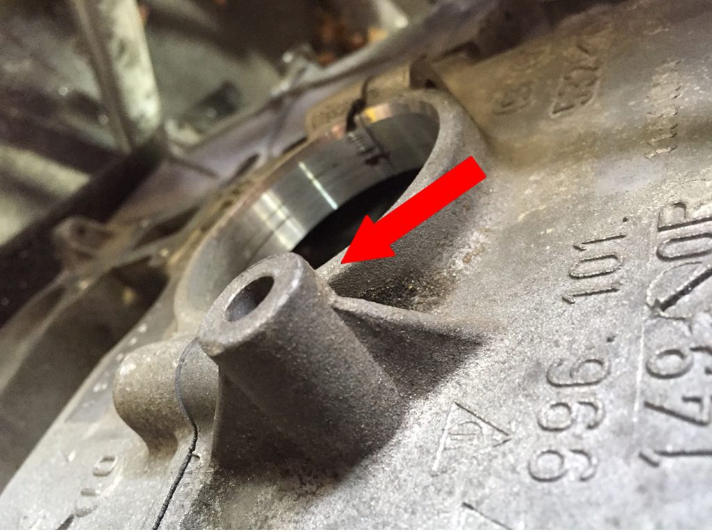 Create clearance for the new pulley — photo 3