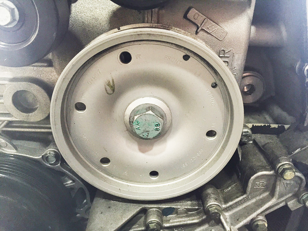 Create clearance for the new pulley — photo 1