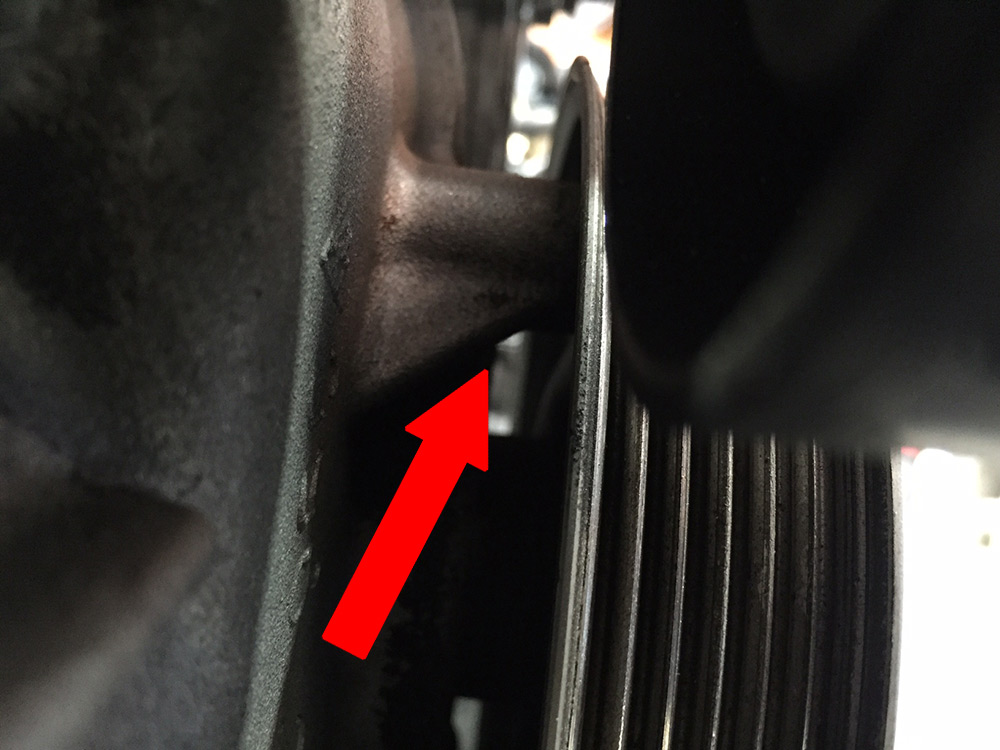 Create clearance for the new pulley — photo 2