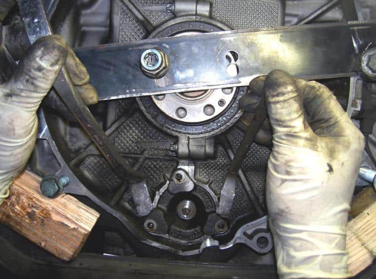 Remove the existing flange — photo 1